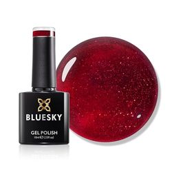 Bluesky Gel Nail Polish 10ml, Alluring Wine - VAL02, Valentines Red Glitter Gel Nail Polish for 21 Day Manicure, Requires Curing Under LED UV Nail Lamp