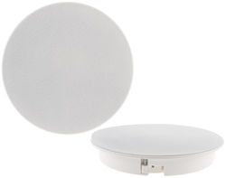 ChiliTec Haut-Parleur encastrable pour Plafond Mural - 2 Voies - 120 W - Rond - Diamètre : 255 mm - Profondeur : 34 mm - Haut-Parleur pour HiFi, Home cinéma, Cuisine, Salon - Blanc