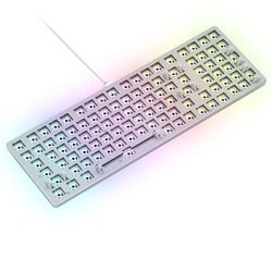 Glorious Gaming GMMK 2 Full Size (96%) Barebones (solo carcasa) - Carcasa de teclado gaming mecánico, completa (96%), aluminio, personalizable, RGB, distribuciones americano / ANSI - Blanco