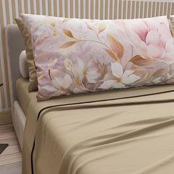 PETTI Artigiani Italiani - Parure de lit en Coton avec taies d'oreiller en Impression numérique, Drap de lit Simple, Tokyo Tortora, 100% fabriqué en Italie