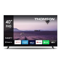 Thomson 40 Pollici (101 cm) LED Full HD Smart Android TV, Google Assistant, Wi-Fi, Dolby Digital, Bluetooth, Triple-Tuner (Cavo/Satellite/Antenna), HDMI, CI+, A+ Pannello – 40FA2S13