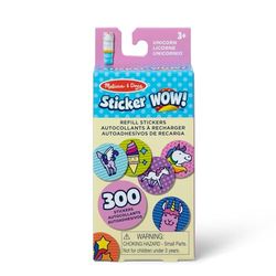 Melissa & Doug Sticker WOW! 300 adesivi di ricarica per giocattolo fidget timbratore per lavoretti artistici da collezione, Tema fantasy e unicorni, assortiti (solo adesivi)