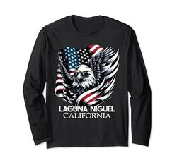 Laguna Niguel California 4th Of July USA American Flag Manga Larga