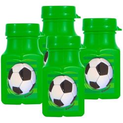 Unique Party 27281 - Jouets pour Pochette Cadeau - Mini Bouteilles à Bulles - Fête de Football - Paquet de 4