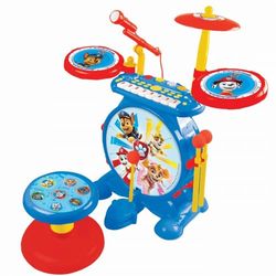 Lexibook, Paw Patrol, Electronic Set for Children, Musical Toy Game, Realistic Drum Sound, 8-Keys Keyboard, MP3 Plug, seat Included, Blue/red, K610PA