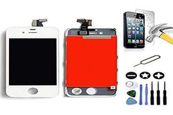 Mobilevie Pantalla LCD Retina + Pantalla Táctil Todo Ensamblado Completo En Chasis para iPhone - Blanco, iPhone 4S