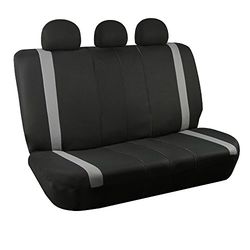 FH GROUP Car Seat Cover for Back Seat Cloth - Universal Fit Rear Seat Covers for Cars with Rear Split Bench, Car Seat Protector for Dogs, Car Interior Accessories for SUV, Sedan and Van Gray