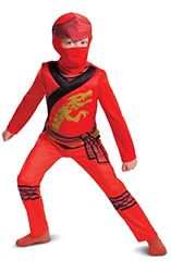 DISGUISE 106539L Mono Kai Lego Ninjago Disfraz para Niños, Rojo, S