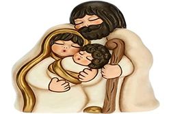 ➢- Sacred Familj Soprammobile - Juldekorationer Hem - Medium Format - Keramiska - 14,5 x 9,5 x 16 h cm