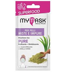 My Mask, Linea Superfood, Maschera Viso Per Pelli Impure, Deterge a Fondo la Pelle del Tuo Viso, Confezione da 8 ml