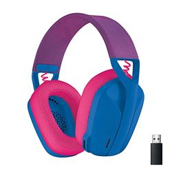 Logitech G435 LIGHTSPEED trådlös Bluetooth gaming headset- lättviktiga hörlurar Over-ear, inbygg mikrofon, 18 timmars batteri, kompatibelt med Dolby Atmos, PC, PS4, PS5, mobil - Blå