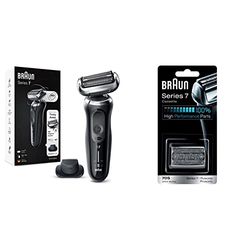 Braun Series 7 Electric Shaver for Men with Precision Trimmer, UK 2 Pin Plug, 70-N1200s, Silver Razor & Series 7 Electric Shaver Replacement Head, Compatible with Generation Series 7, 70S, Silver