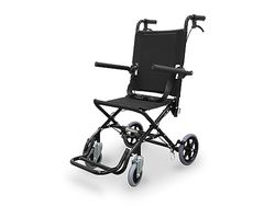 WELLCORE Opvouwbare transportrolstoel, aluminium, licht, compact, remhendelremmen, veiligheidsgordel, inklapbare voetensteun, inklapbare armleuningen, zwart