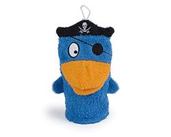 Isabelle Laurier - Gant de Toilette Amusant pour Enfant 100% Coton - Gant de Bain éponge pour bébé - Modèle Pirate, Bleu