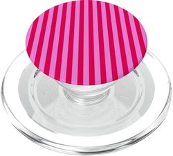Rayas rojas y rosas Girly verticales Líneas Preppy Stripes PopSockets PopGrip para MagSafe