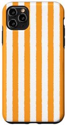 Aesthetic White and Light Orange Striped Grunge Brush Stripe Case for iPhone 11 Pro Max