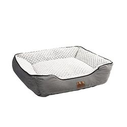 SENSIOHOME Sensio Pets Luxe honden- en kattenhuisdierbed, maat L, matras voor honden en katten, met wasbare overtrek, superzacht, behaaglijk, pluche, warm, comfortabel, grijs, 70 x 60 x 20 cm