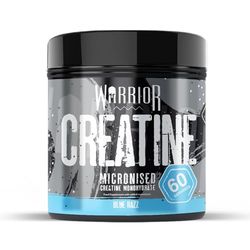Warrior Creatine Monohydrate Powder – Micronised for Easy Mixing and Consumption – 100 Percent Pure Creatine – Proven to Improve Physical Performance and Recovery, 5 g Servings (Blue Razz, 300 g)