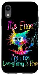 Carcasa para iPhone XR Funny Black Cat It's Fine I'm Fine Everything is Fine