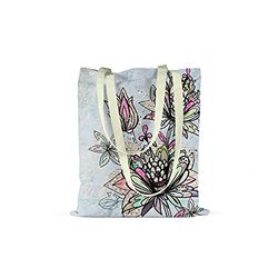 Bonamaison Bolso De Mano Impreso, 100% Algodón, Bolso de la Compra Reutilizable, Bolso De Compras, Ecológico, Plegable, Bolso de Tela de Lona con Asas, 34X40 Cm - Diseñado y Fabricado en Turquía