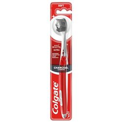COLGATE Max White Ultra Węgiel Szczoteczka do zębów Miękka 1 szt. Jasne i zdrowe zęby Usuwa Plamy, Pełne Czyszczenie Międzyzębowe i Dziąseł, Zdrowe Usta, Recykling Pojemnik