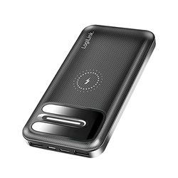 Power Bank a induzione da 8000 mAh, ricarica wireless per dispositivi abilitati QI, ricarica aggiuntiva tramite USB (1 tipo C, 1 micro USB)