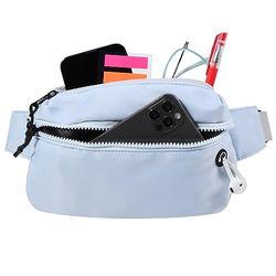 Vinabo Marsupio Uomo Donna Unisex, Marsupio Waist Bag con Jack per Cuffie con Cerniera, Cintura Regolabile per Allenamento all'aperto, Escursionismo