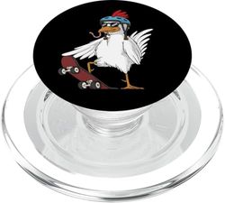 Divertido skater skater gallina gallina diseño regalo PopSockets PopGrip para MagSafe