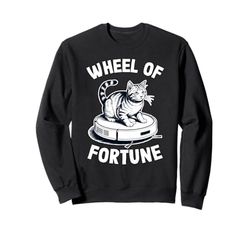 Wheel Of Fortune Cat On Robot Vacuum Cleaner Cat Sweatshirt