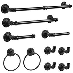 Set di accessori da bagno industriali da 10 pezzi Set di barre per asciugamani da bagno include anello per asciugamano rotondo porta rotolo di carta igienica per parete 18 e 63,5 cm portasciugamani