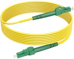 RamboCables LC/APC till LC/APC 10 m, LWL Simplex patchkabel 9/125 µm, singelmode fiberkabel för FTTH (Fiber to The Home)