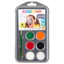 Snazaroo 1172214 Make-up kleurenset Halloween, schminkpalet met kwast, spons en handleiding (mogelijk niet beschikbaar in het Nederlands), 5 kleuren: zwart, wit, rood, groen, oranje