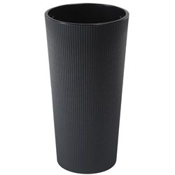 Dehner Bloempot Lilia, plantenpot binnen, plantenbak gerecycled, ca. Ø 25,5 cm, hoogte 46,6 cm, kunststof, antraciet