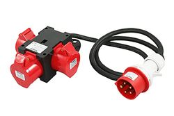 91445 CEE Adaptador 16A 400V 3 X 16A Centro de Distribución de Energía Portátil