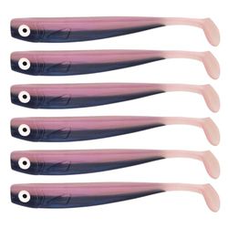 Zanderbait 12 cm roze, visaas, kunstaas, snoekbaars, snoekbaars, softbait, rubberen vis, rubberen aas, levering 6 stuks.