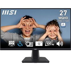 MSI PRO MP275Q monitor 27" WQHD - Pannello IPS 100 Hz (2560 x 1440), Schermo eye-friendly, Altoparlanti integrati, Inclinabile, HDMI 2.0b, DP (1.2a)