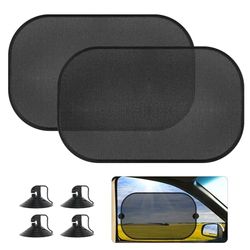AiQInu Children's Car Sunshade, 2 Pieces Self-Adhesive Side Windows Protection, Car Sun Shade UV Protection with 4 Suction Cups, 50 x 30 cm
