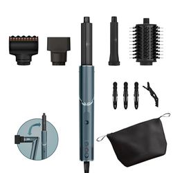 Shark FlexStyle HD450TLEU Kit cadeau avec sèche-cheveux et coiffeur en édition limitée 5 en 1, fer à friser, brosse ronde, concentrateur, pinces et étui, sans dommages causés par la chaleur, bleu