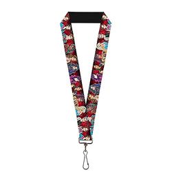 Buckle-Down Unisex's Lanyard-1.0-Descendants 11-Character Group Pose Reds/Gra Key Chain, Multicolor, One Size