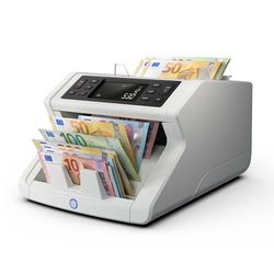 Safescan 2265 Contadora de billetes, para billetes mezclados de libras y de euros, Contadora y detectora de billetes falsos en 5 puntos, Máquina para contar billetes clasificados de todas las divisas