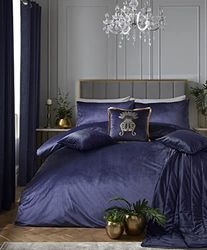 Laurence Llewelyn-Bowen - Montrose - Luxury Velvet Duvet Cover Set - Double Bed Size in Navy