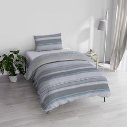 Italian Bed Linen Athena Duvet Cover Set, 100% Cotton, Blue Dam, Single