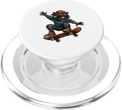 Genial mapache de skate PopSockets PopGrip para MagSafe