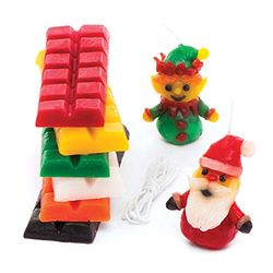 Baker Ross kerstkaarsenproductie set (240 g kaarsvet per set) voor kinderen, kerstdecoratie