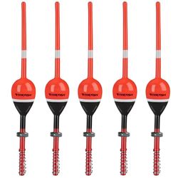 THKFISH Dobbers, hengelset, balsahout, dobbers, set voor Crappie, Panfish Walleyes (2,54 cm x 1,78 cm x 15,24 cm), 5 stuks, rood