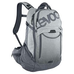 EVOC TRAIL PRO 26l protector rugzak voor fietstochten, rugzak (LITESHIELD PLUS rugprotector, brede heupvinnen, 3l hydratatie blaas compartiment, maat: S/M), steengrijs/koolstofgrijs