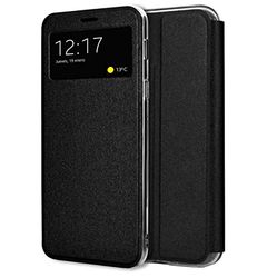 Tumundosmartphone Custodia a libro con finestra per OPPO A38 4G, colore nero