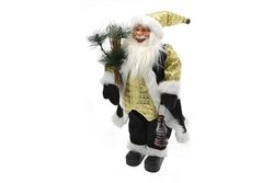PARTENOPE SRL Santa zwart/goud 40 cm 5159051, zoals foto, uniek