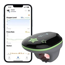 ViATOM Oxymètre de Pouls Pédiatrique, Moniteur d'oxygène pour Enfants Suivi continu des niveaux d'oxygène dans le sang des enfants avec rappel audio dans l'application et le dispositif.