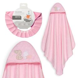 Interbaby - Mantello da bagno per bambini + cappello regolabile | Asciugamano con cappuccio 100% cotone, unisex, morbido, asciugatura rapida, ideale per neonati, neonati e bambini piccoli, design orso